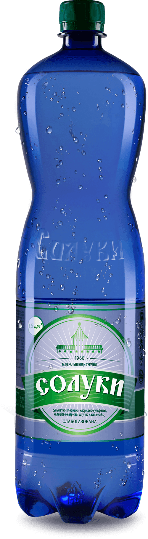 Вода мінеральна слабогазована "Солуки", 1,5